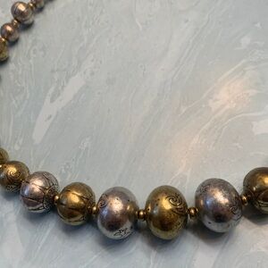 Elegant Gold and Silver Beaded Necklace